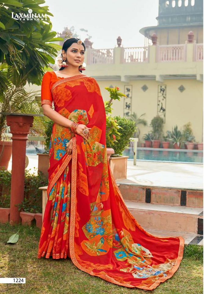 Laxminam Shruthi 3 Fancy Party Wear Georgette Designer Saree Collection